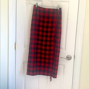 Flannel maxi skirt